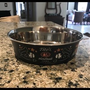 Tito’s stainless steel dog bowl